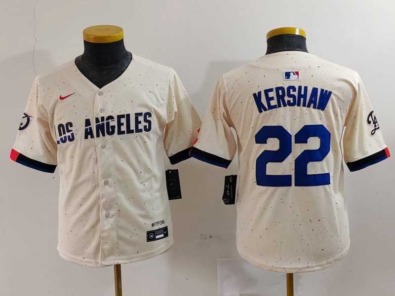 Youth Los Angeles Dodgers #22 Clayton Kershaw Cream 2024 City Connect Limited Stitched Jersey,We sell and wholesale Youth Los Angeles Dodgers #22 Clayton Kershaw Cream 2024 City Connect Limited Stitched Jersey on line form chian!